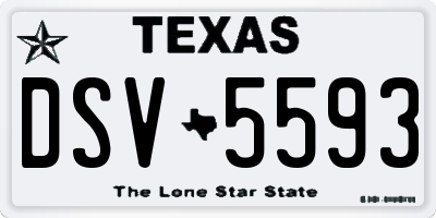 TX license plate DSV5593