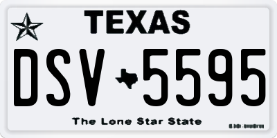 TX license plate DSV5595