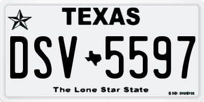 TX license plate DSV5597