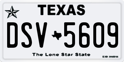 TX license plate DSV5609
