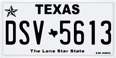 TX license plate DSV5613
