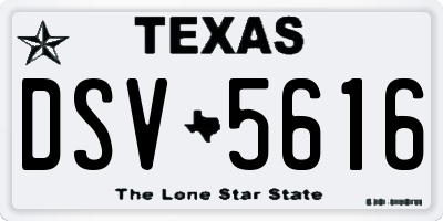 TX license plate DSV5616