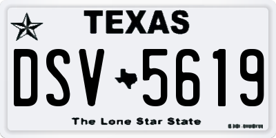 TX license plate DSV5619