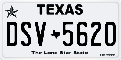 TX license plate DSV5620