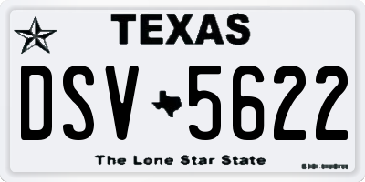 TX license plate DSV5622