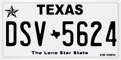 TX license plate DSV5624