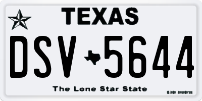 TX license plate DSV5644