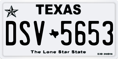 TX license plate DSV5653
