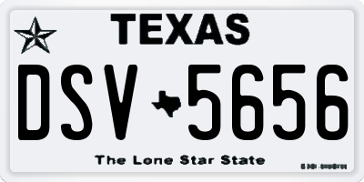 TX license plate DSV5656