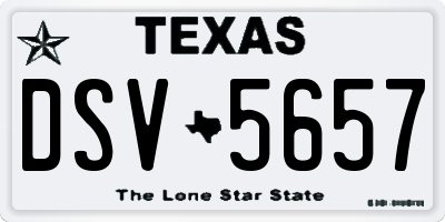 TX license plate DSV5657