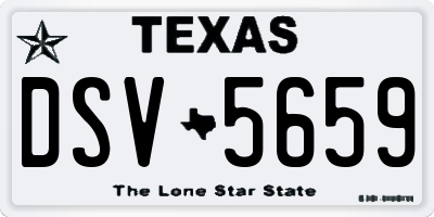 TX license plate DSV5659