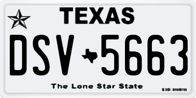 TX license plate DSV5663