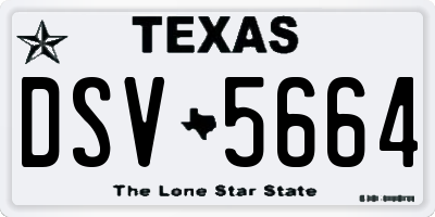 TX license plate DSV5664