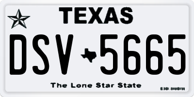 TX license plate DSV5665