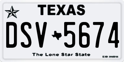 TX license plate DSV5674