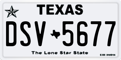 TX license plate DSV5677