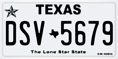 TX license plate DSV5679