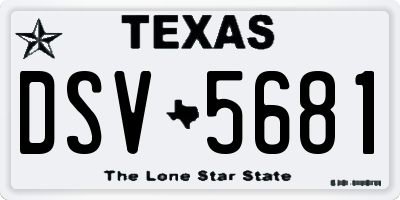 TX license plate DSV5681