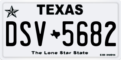 TX license plate DSV5682