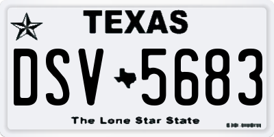 TX license plate DSV5683