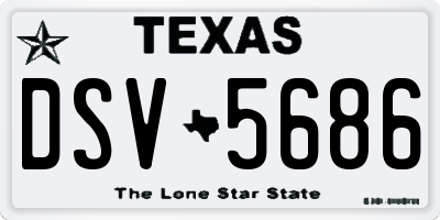 TX license plate DSV5686