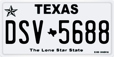 TX license plate DSV5688