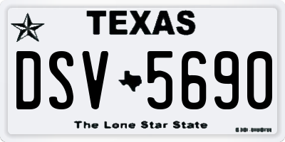 TX license plate DSV5690