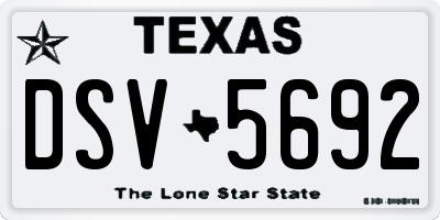 TX license plate DSV5692