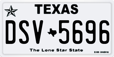 TX license plate DSV5696