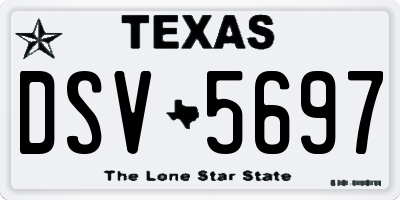 TX license plate DSV5697