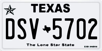 TX license plate DSV5702