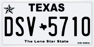 TX license plate DSV5710
