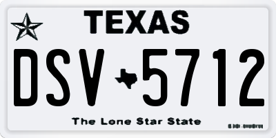 TX license plate DSV5712