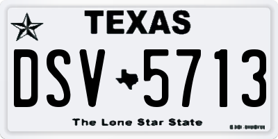 TX license plate DSV5713
