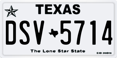 TX license plate DSV5714