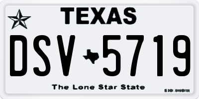 TX license plate DSV5719