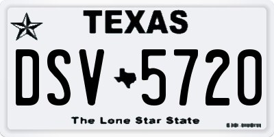 TX license plate DSV5720
