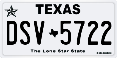 TX license plate DSV5722