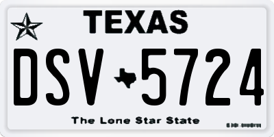 TX license plate DSV5724