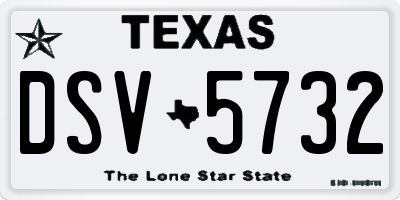 TX license plate DSV5732