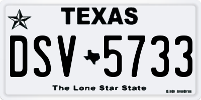 TX license plate DSV5733