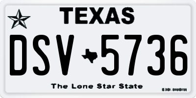 TX license plate DSV5736
