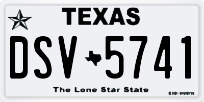 TX license plate DSV5741