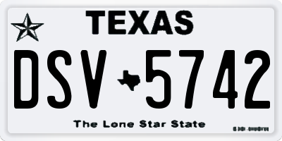 TX license plate DSV5742
