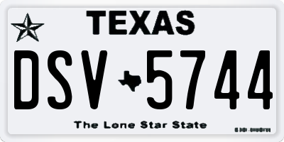 TX license plate DSV5744
