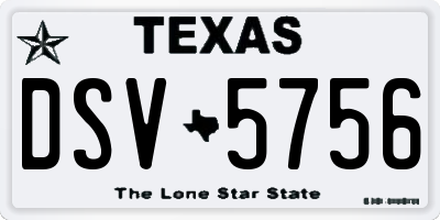 TX license plate DSV5756