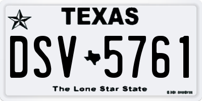 TX license plate DSV5761