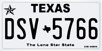 TX license plate DSV5766