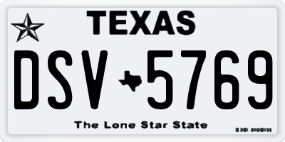 TX license plate DSV5769