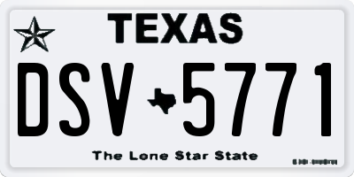 TX license plate DSV5771